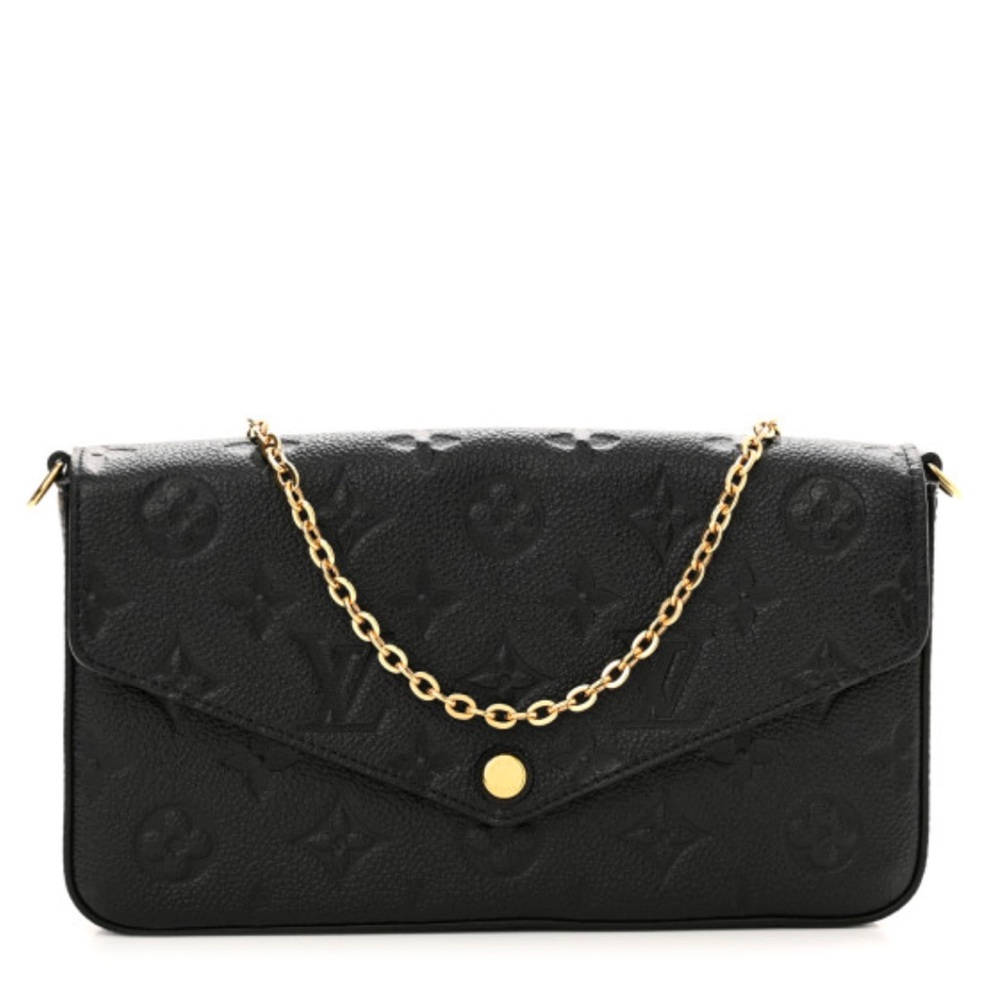 Louis Vuitton Empreinte Pochette Felicie Chain Wallet Black